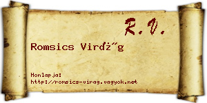 Romsics Virág névjegykártya